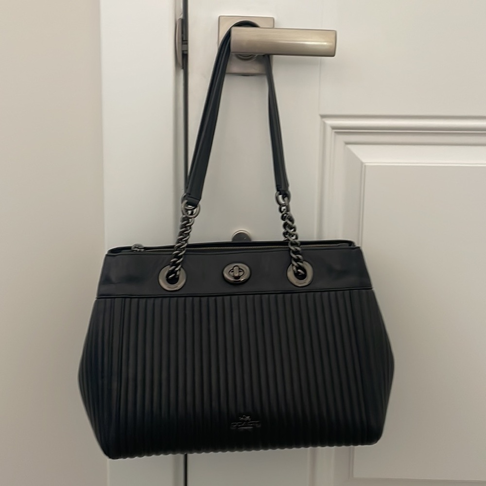 COACH 22751 Edie Turnlock Quilted Leather Carryall.